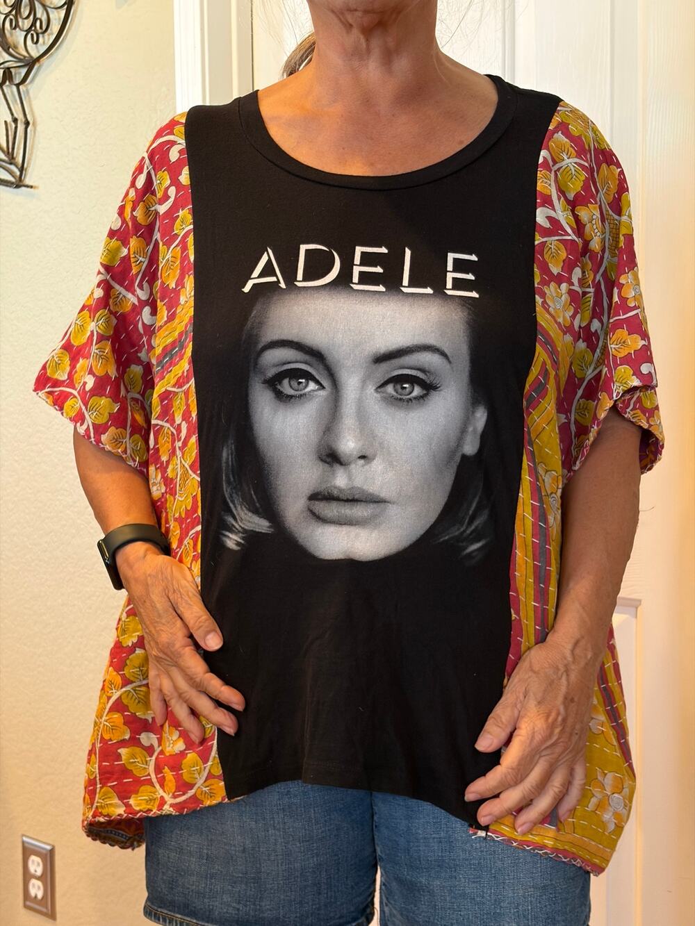 Adele Upcycled Kantha Tunic Top Shirt OS Handmade Boho